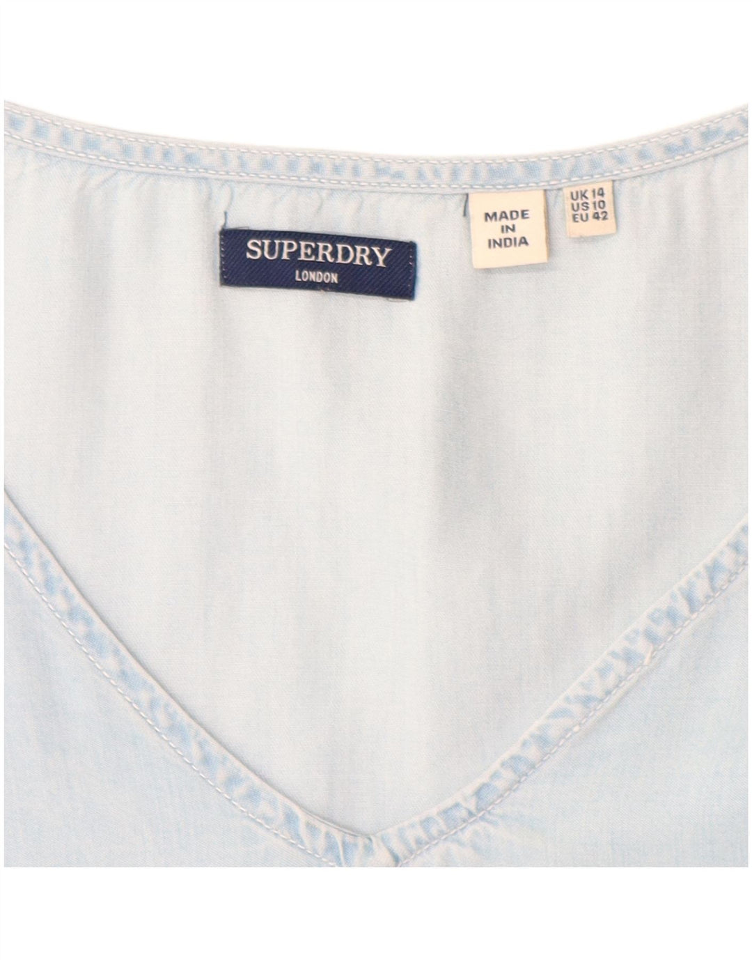 Γυναικείο φόρεμα SUPERDRY A-Line UK 14 Medium Blue Lyocell