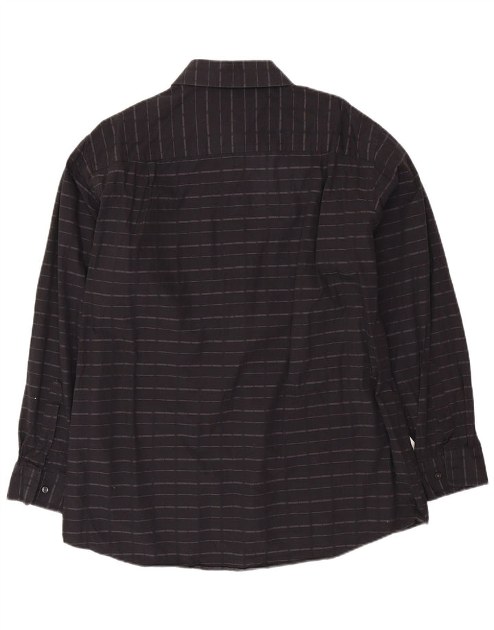 Ανδρικό πουκάμισο CALVIN KLEIN 17 XL Μαύρο βαμβακερό ριγέ