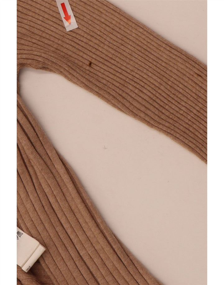 Marks & Spencer Γυναικείο ασύμμετρο πουλόβερ ζακέτα UK 12 μεσαίο καφέ