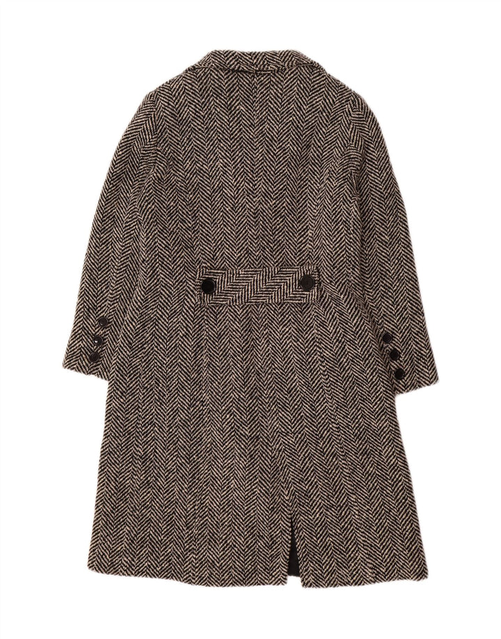 MIRELLA MORI Γυναικείο υπερμεγέθη πανωφόρι UK 18 XL Μαύρο μαλλί ψαροκόκαλο