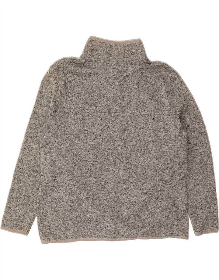 EDDIE BAUER Womens Button Neck Sweatshirt Jumper UK 20 2XL Grey Flecked Vintage Eddie Bauer and Second-Hand Eddie Bauer from Messina Hembry 