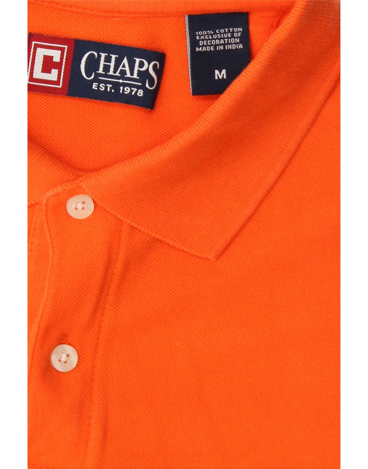 CHAPS Mens Polo Shirt Medium Orange Cotton Vintage Chaps and Second-Hand Chaps from Messina Hembry 
