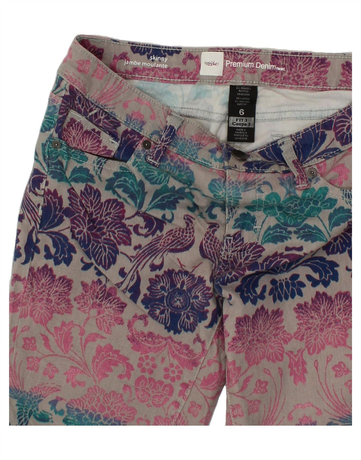MOSSIMO Womens Skinny Jeans US 6 Medium W30 L32 Multicoloured Floral Vintage Mossimo and Second-Hand Mossimo from Messina Hembry 