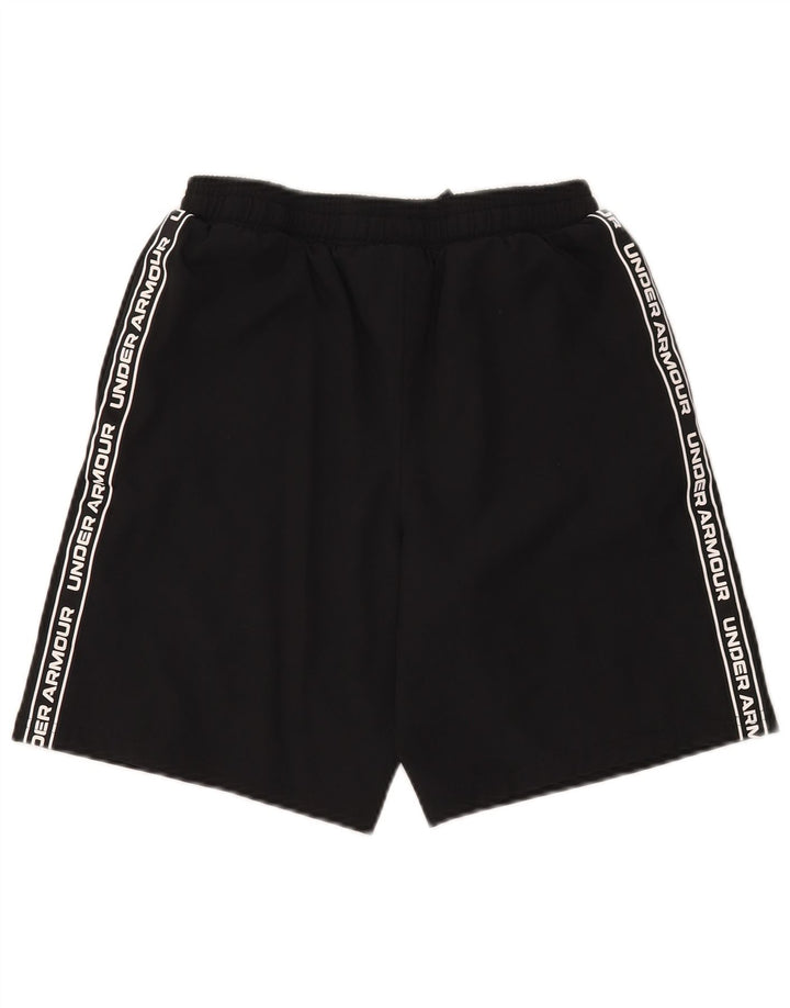 UNDER ARMOUR Boys Graphic Sport Shorts 11-12 Years Large Black Polyester