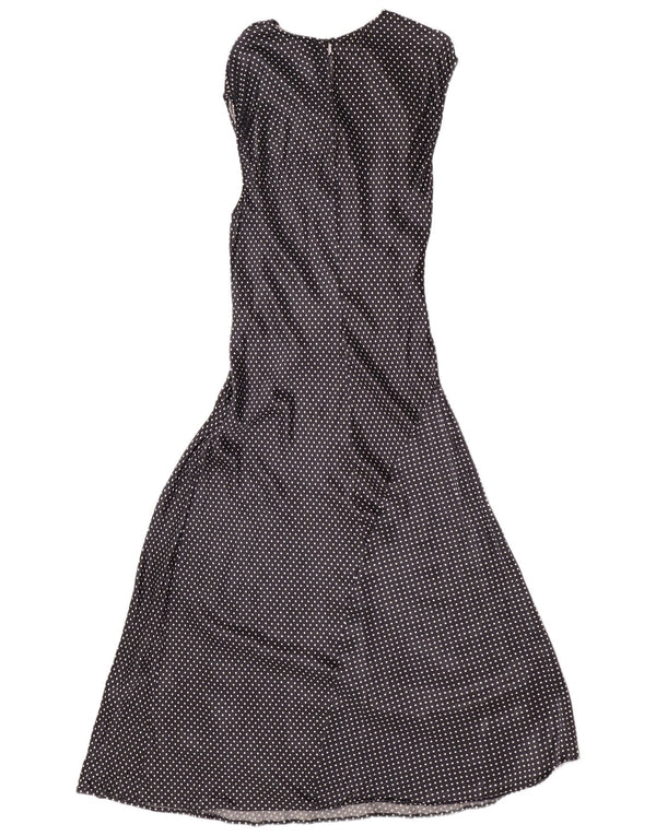 Marks & Spencer Γυναικείο Αμάνικο Maxi Φόρεμα UK 14 Μεγάλο Navy Blue με στίγματα