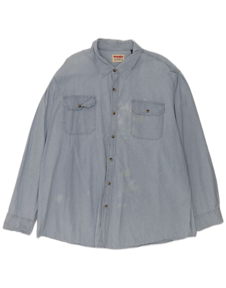 Ανδρικό πουκάμισο Wrangler 2XL Μπλε βαμβακερό