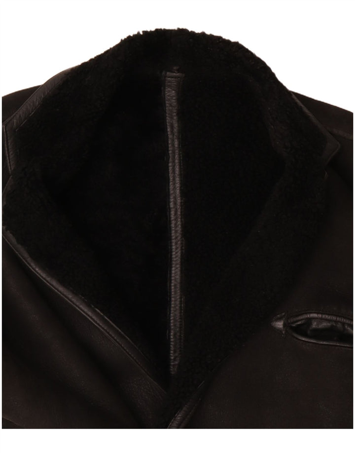 Vintage Ανδρικό Shearling Jacket UK 40 Large Black