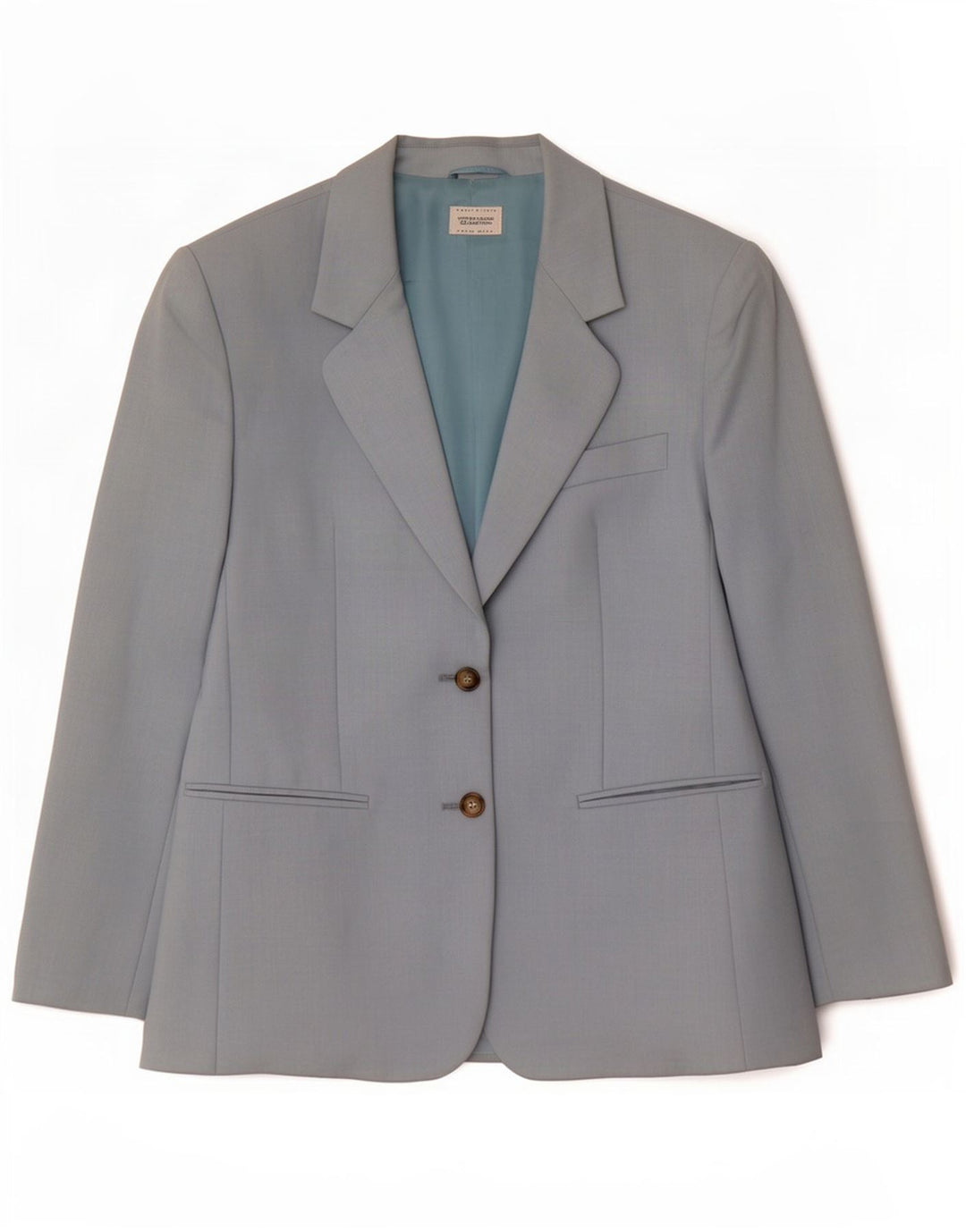 Benetton Γυναικείο Μπουφάν Blazer με 2 Κουμπιά IT 42 μεσαίο μπλε μαλλί