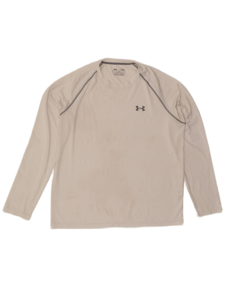 Under Armour Ανδρικό Heat Gear Top Μακρύ μανίκι μεγάλο λευκό πολυεστέρα
