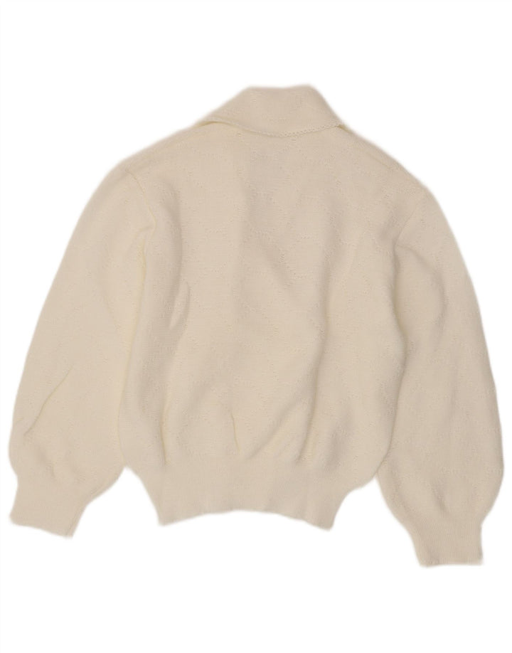 Vintage γυναικεία ζακέτα πουλόβερ UK 12 Medium White