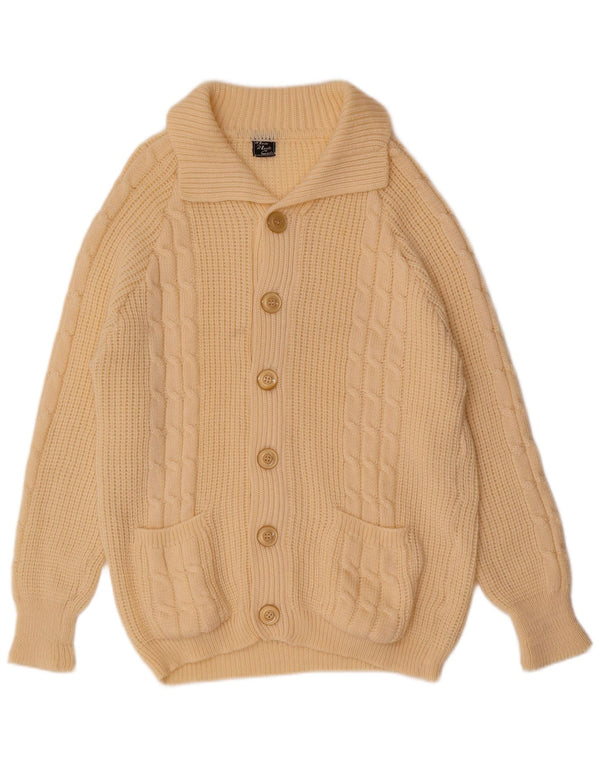 Vintage Mens Cardigan Sweater Large Off White