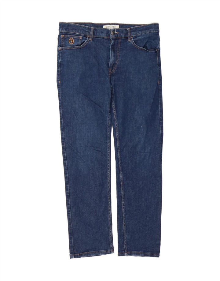 TRUSSARDI Womens Straight Jeans W36 L31 Blue Polyester Vintage Trussardi and Second-Hand Trussardi from Messina Hembry 