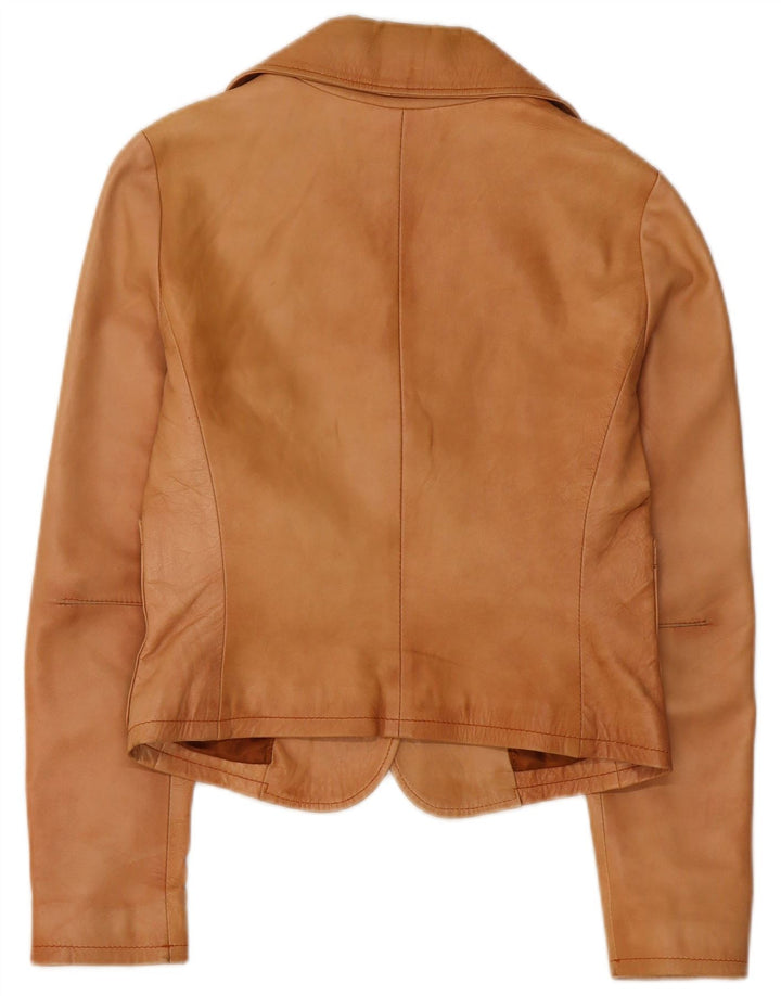 Society Γυναικείο σακάκι σακάκι με 2 κουμπιά UK 12 μεσαίο καφέ δέρμα