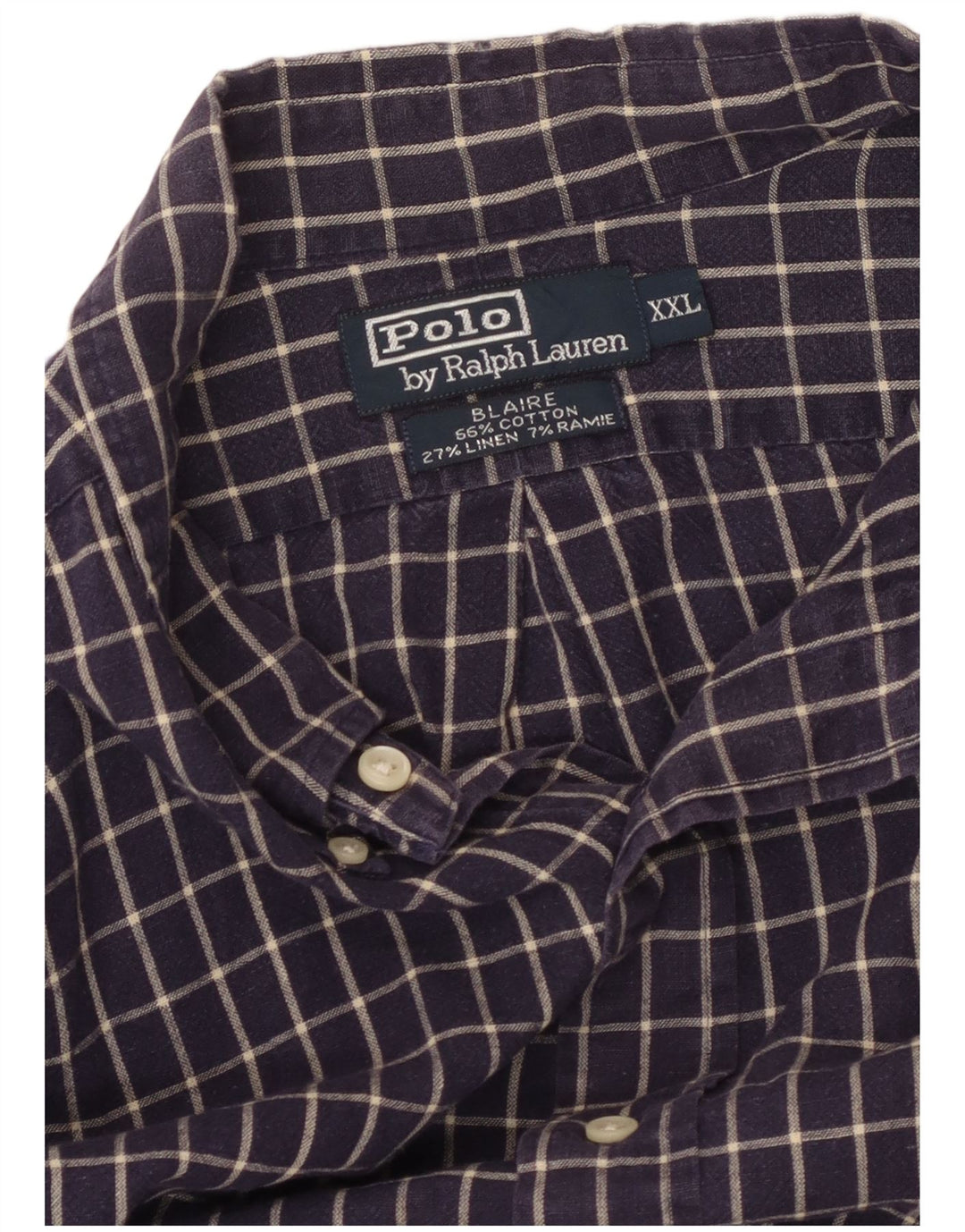POLO RALPH LAUREN Ανδρικό πουκάμισο Blaire 2XL Navy Blue Check Cotton
