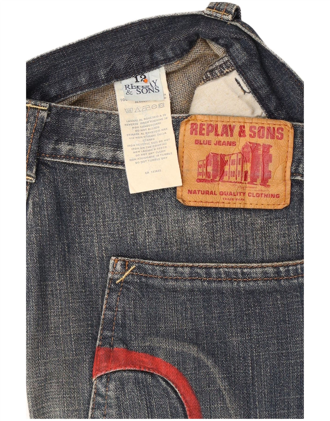 REPLAY Αγόρια τζιν σορτς 11-12 ετών W29 Navy Blue Cotton