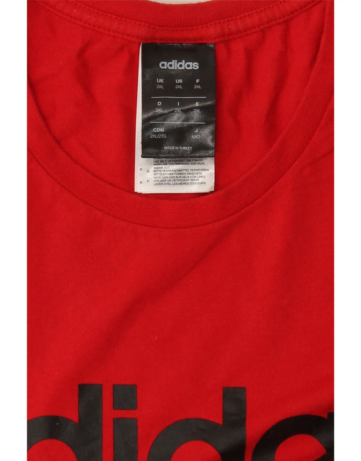 Ανδρικό γραφικό T-Shirt Adidas Top 2XL Κόκκινο βαμβακερό