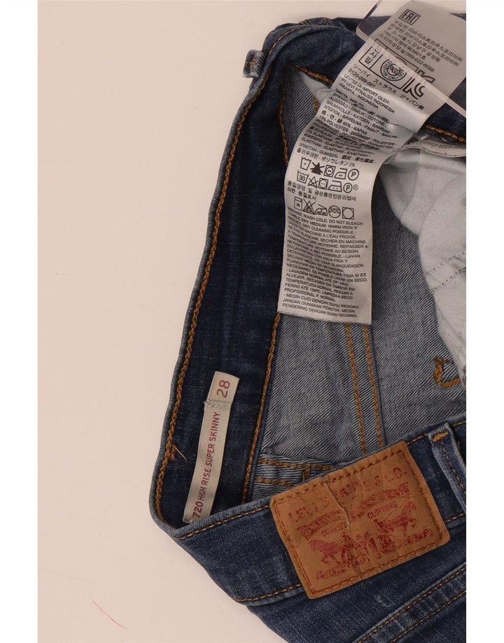 LEVI'S Γυναικεία Σορτς Τζιν 720 Υψηλικής Μέσης W28 Μέτριο Μπλε Βαμβάκι