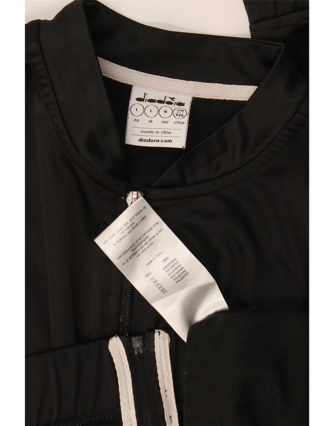 Diadora Boys αθλητική φόρμα Top Jacket 15-16 Years Large Black Polyester