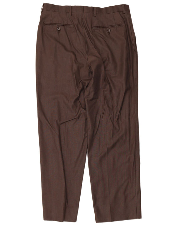 Massimo Dutti Ανδρικό ίσιο παντελόνι EU 42 Large W32 L28 Καφέ