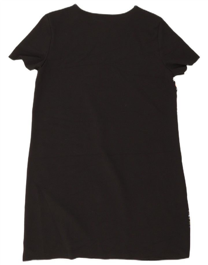 Zara Γυναικείο Abstract Pattern Shift φόρεμα UK 14 Medium μαύρο