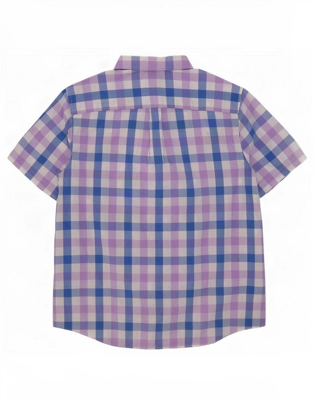 Chaps Mens Easy Care κοντομάνικο πουκάμισο 2XL μπλε βαμβακερό Gingham