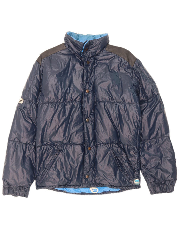 Samas Ανδρικό μπουφάν με κουκούλα UK 40 Large Navy Blue Colorblock Πολυαμίδιο