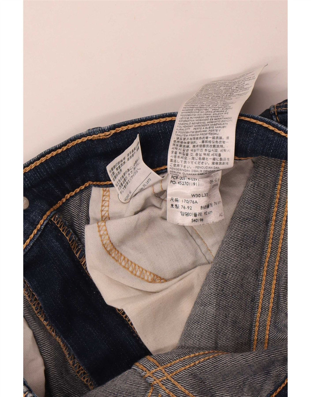 Levi's Mens 514 Straight Jeans W30 L32 Navy Blue Cotton