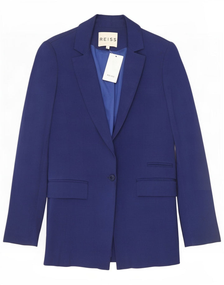 Reiss Γυναικείο σακάκι με 1 κουμπί UK 8 Small Blue Viscose