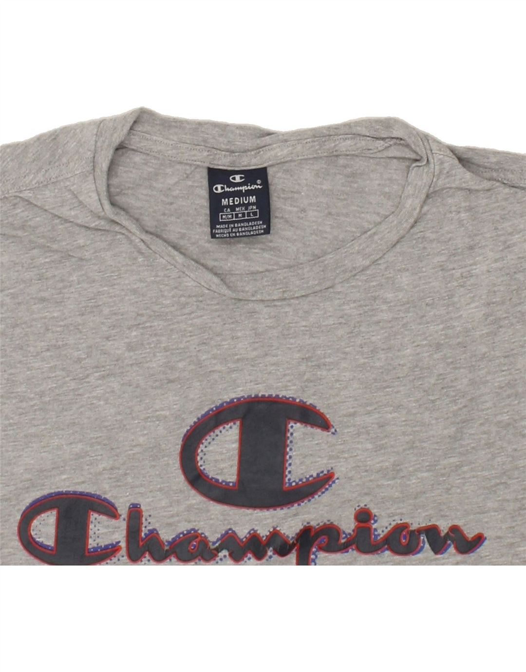 CHAMPION Mens Graphic T-Shirt Top Medium Grey Cotton Vintage Champion and Second-Hand Champion from Messina Hembry 