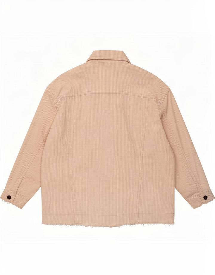 Zara Γυναικείο Κοτλέ Μπουφάν UK 14 Medium Off White Βαμβακερό