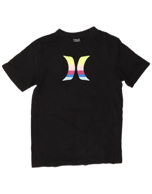 Hurley Boys Graphic T-Shirt Top 12-13 ετών Μαύρο βαμβακερό