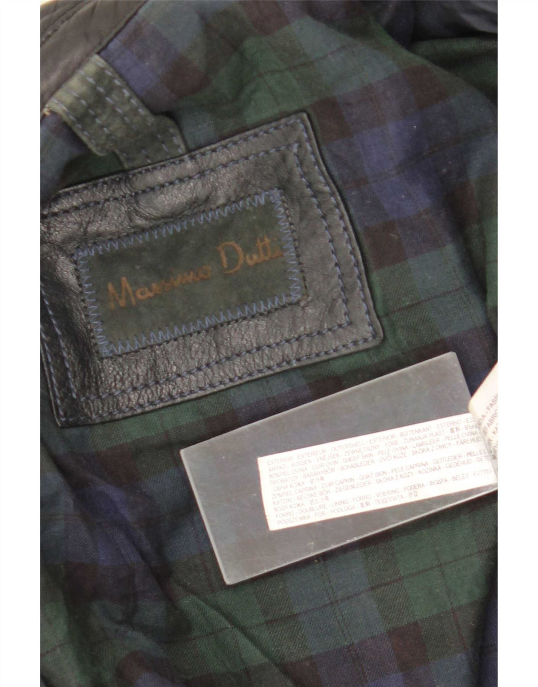 Massimo Dutti Ανδρικό Δερμάτινο Μπουφάν UK 42 XL Μαύρο Sheepskin