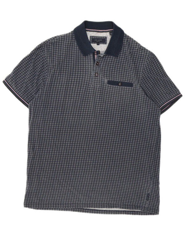 Ted Baker Ανδρικό πουκάμισο Polo Νούμερο 3 Medium Navy Blue γεωμετρικό