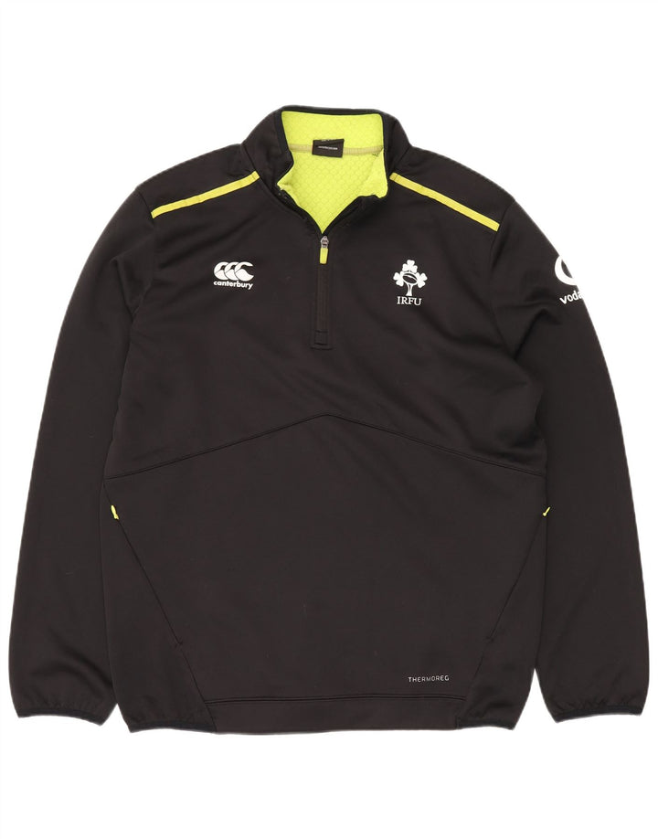 CANTERBURY Ανδρικό φούτερ με φερμουάρ IRFU γραφικό Jumper XL μαύρο πολυεστέρα