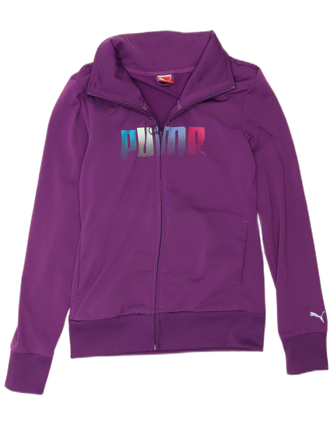 Γυναικεία αθλητική φόρμα γραφικών Puma Top Jacket UK 10 Small Purple Polyester
