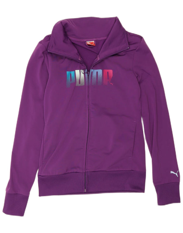 Γυναικεία αθλητική φόρμα γραφικών Puma Top Jacket UK 10 Small Purple Polyester