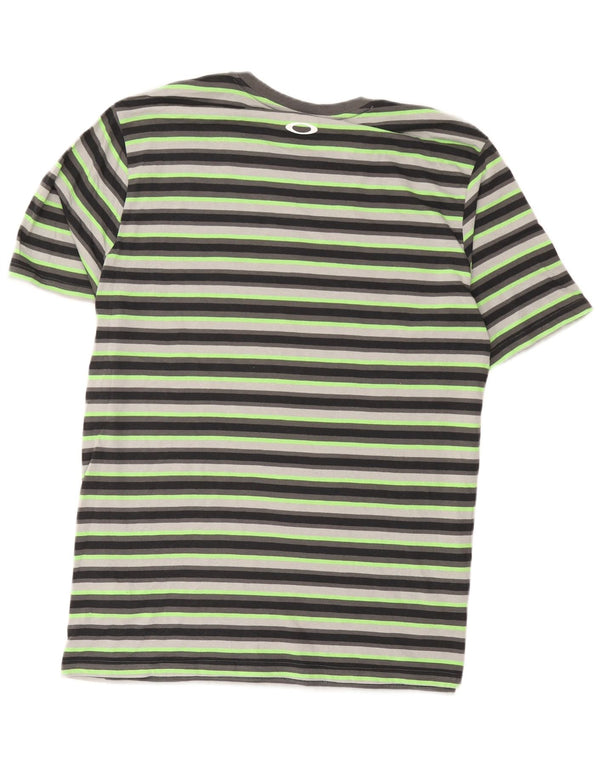 Ανδρικό T-Shirt Oakley με κανονική εφαρμογή XL Πράσινο βαμβακερό ριγέ