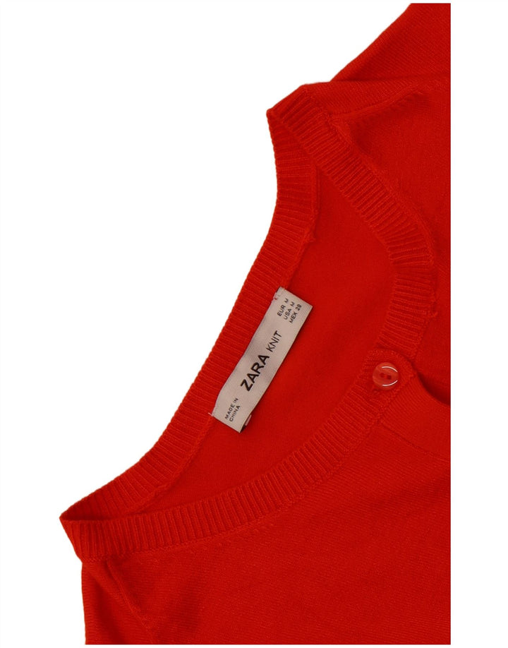 Zara Γυναικεία Ζακέτα UK 14 Medium Orange