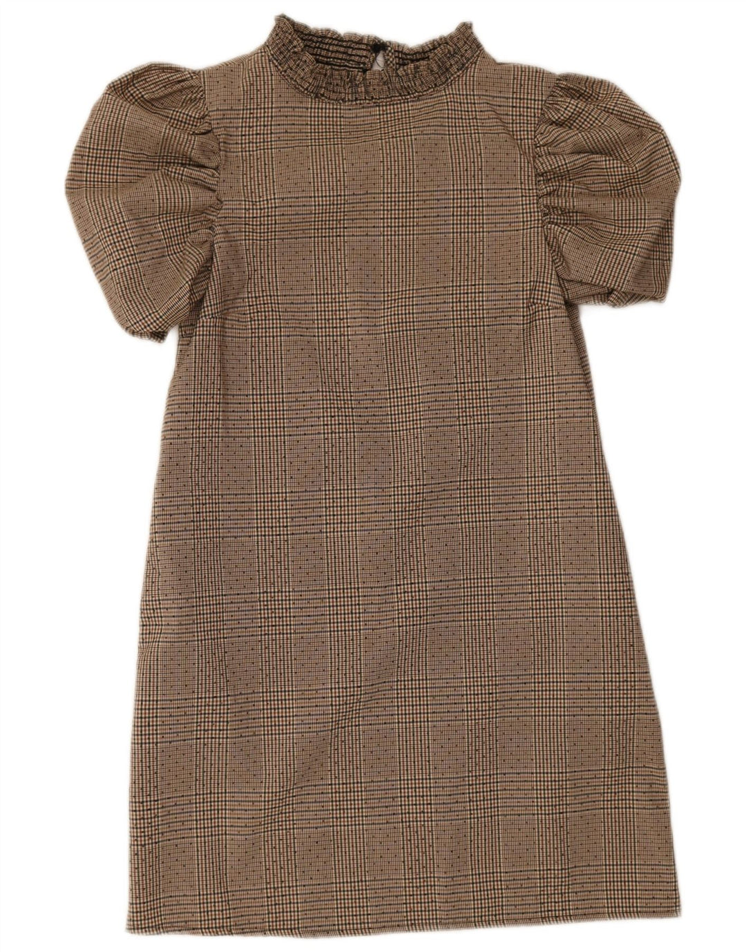 Zara Γυναικείο Βασικό Φόρεμα UK 6 XS Beige Houndstooth