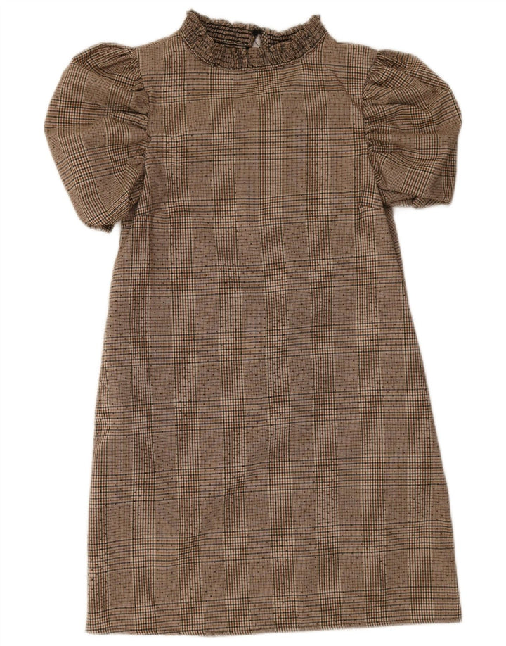 Zara Γυναικείο Βασικό Φόρεμα UK 6 XS Beige Houndstooth