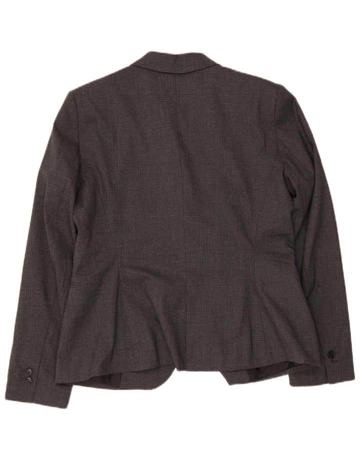 Zara Γυναικείο μπουφάν μπλέιζερ με 1 κουμπί EU 42 Large Grey Check Polyester