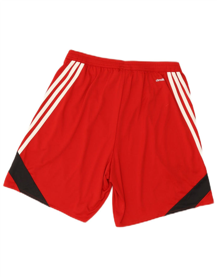 Ανδρικό αθλητικό σορτς Adidas Climalite με μεσαίο κόκκινο χρώμα πολυεστέρα