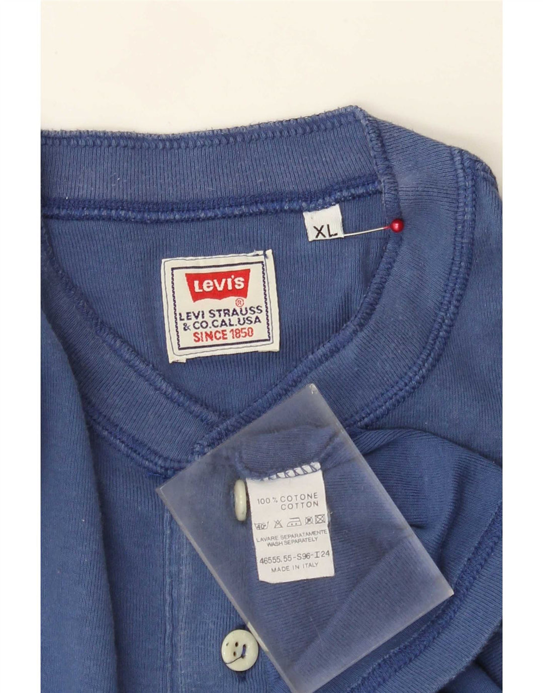 Ανδρικό τοπ Levi's μακρυμάνικο XL μπλε βαμβακερό
