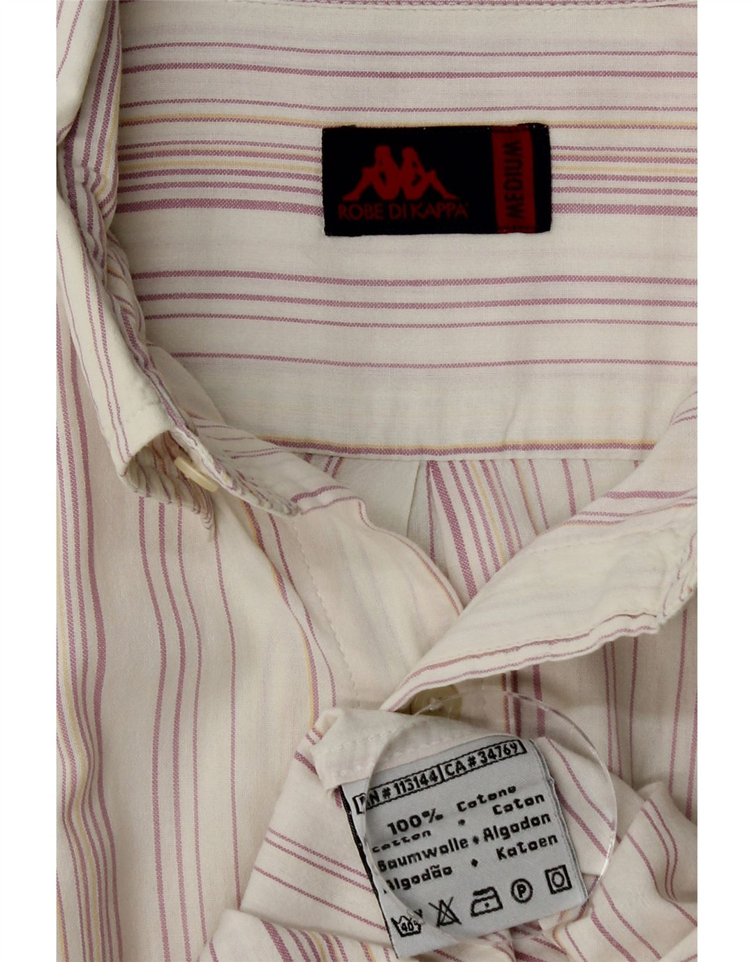 KAPPA Ανδρικό κοντομάνικο πουκάμισο Βαμβακερό μεσαίο λευκό ριγέ