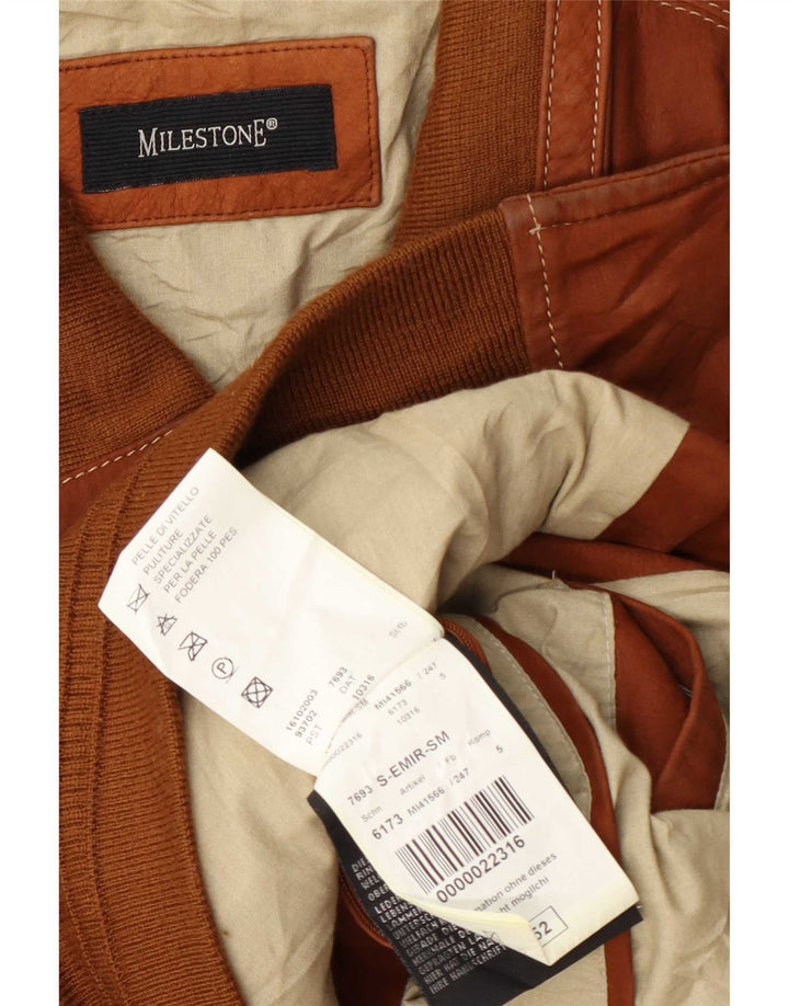 Milestone Ανδρικό Δερμάτινο Μπουφάν IT 52 XL Καφέ