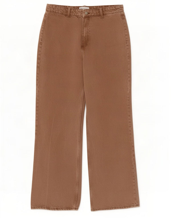 Zara Γυναικείο φαρδύ τζιν τζιν EU 44 XL W32 L31 Καφέ βαμβακερό