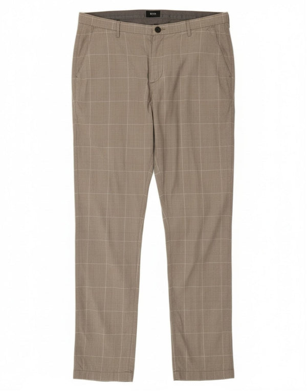 Ανδρικό παντελόνι Chino Hugo Boss Slim Fit IT 52 XL W36 L33 Grey Houndstooth