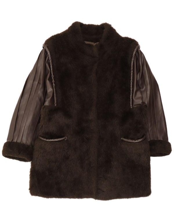 Vintage Γυναικείο Πανωφόρι από Faux Fur UK 16 Large Brown