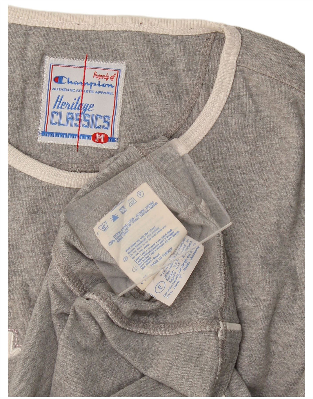 Champion Womens Heritage Classics Graphic Top μακριά μανίκια UK 14 Medium Grey