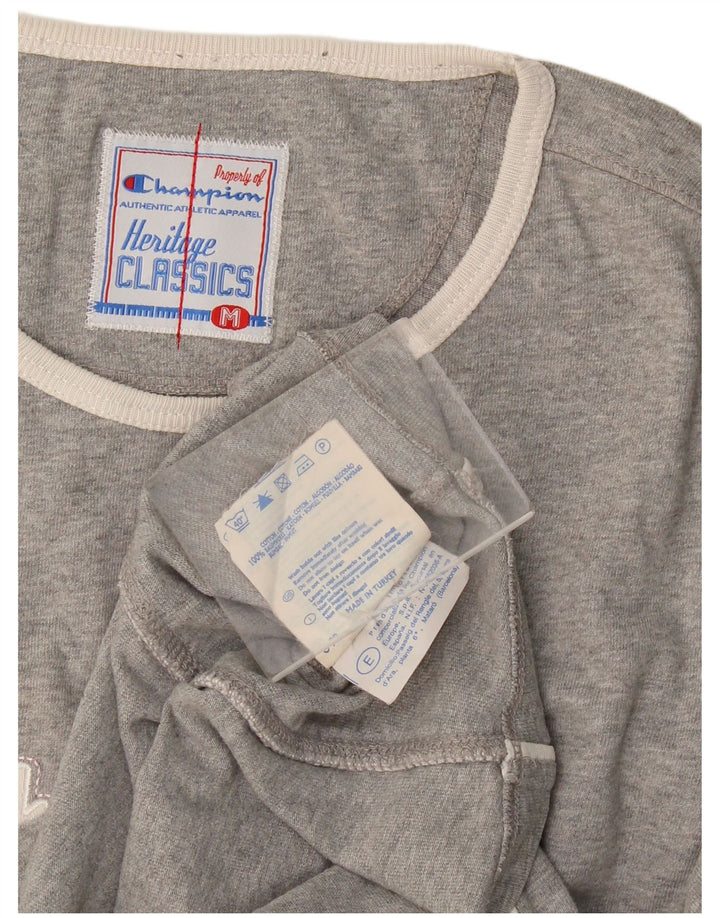 Champion Womens Heritage Classics Graphic Top μακριά μανίκια UK 14 Medium Grey